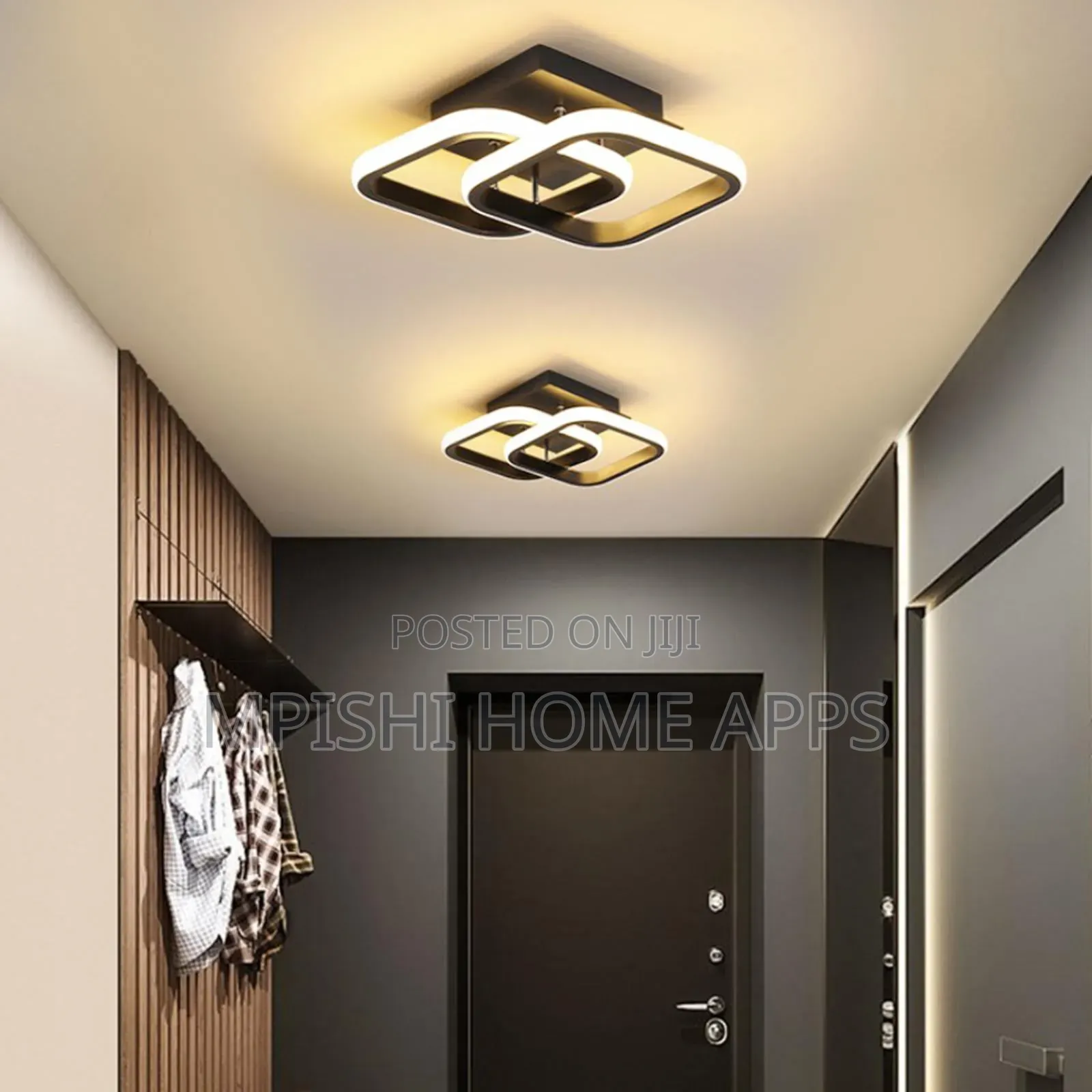 Square Led Ceiling Light Black