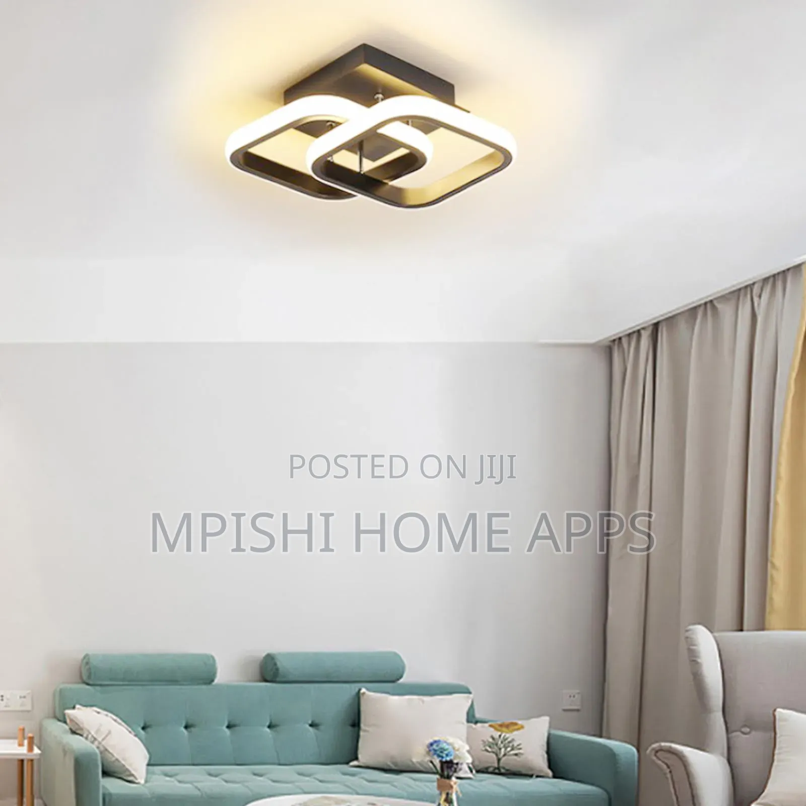 Square Led Ceiling Light Black
