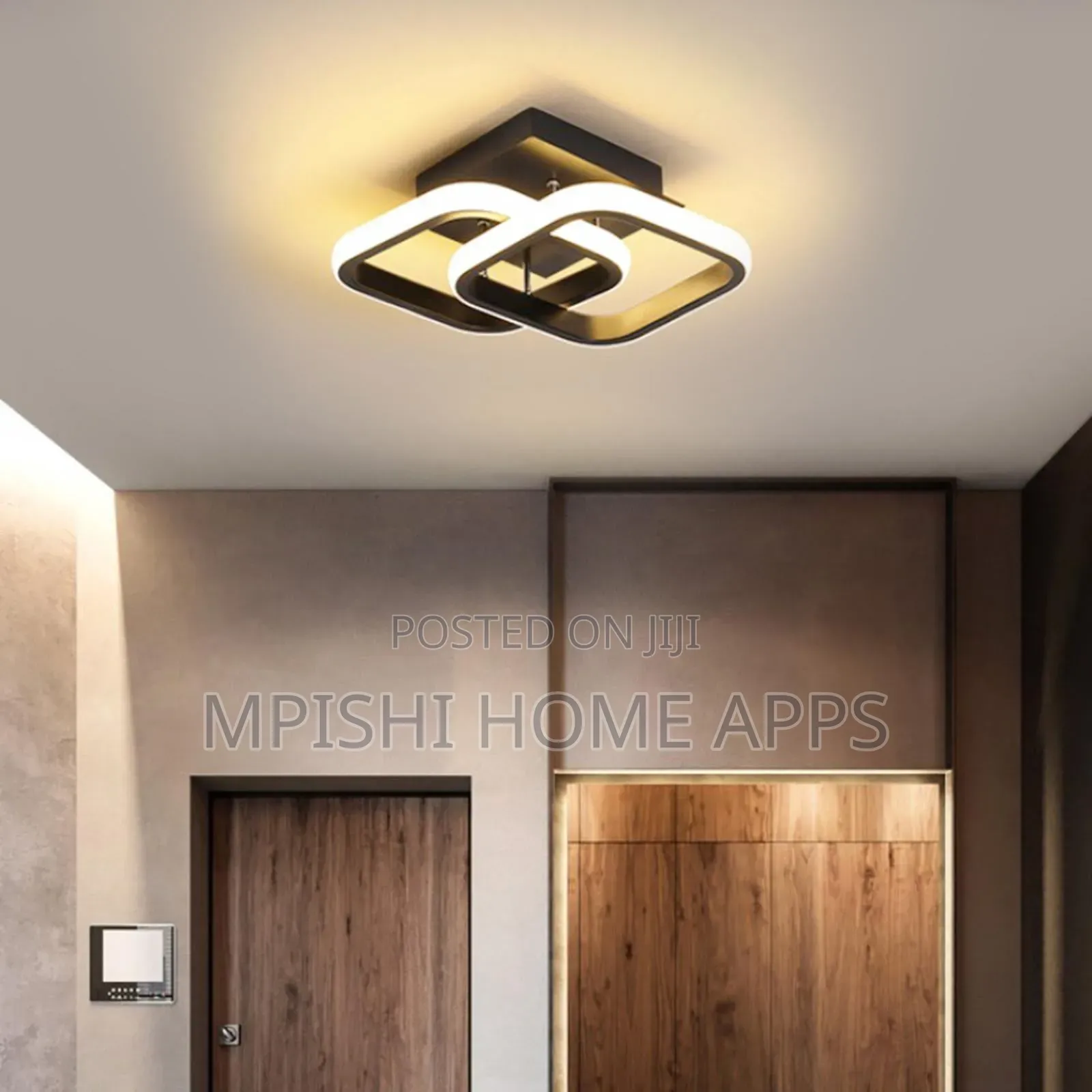 Square Led Ceiling Light Black
