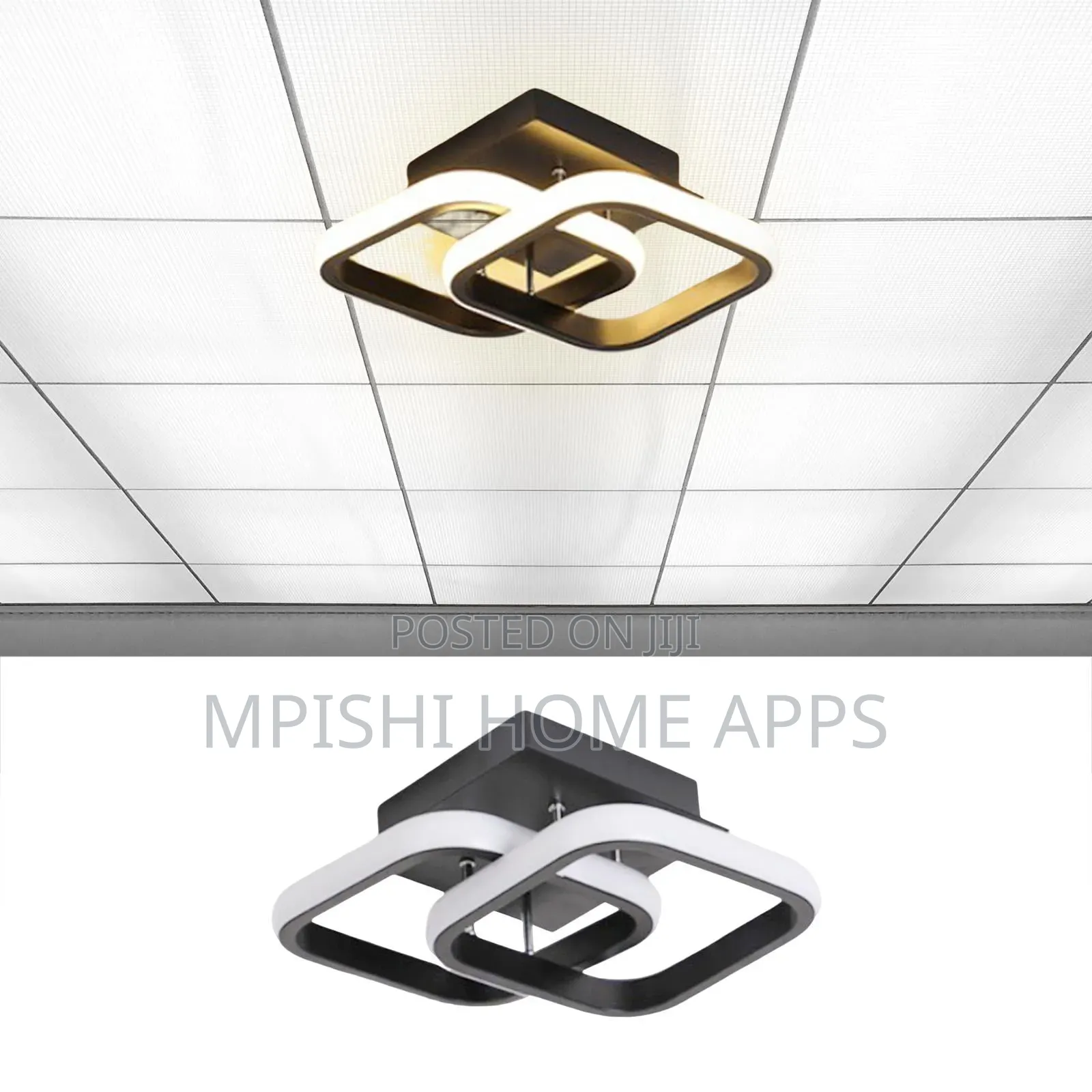 Square Led Ceiling Light Black