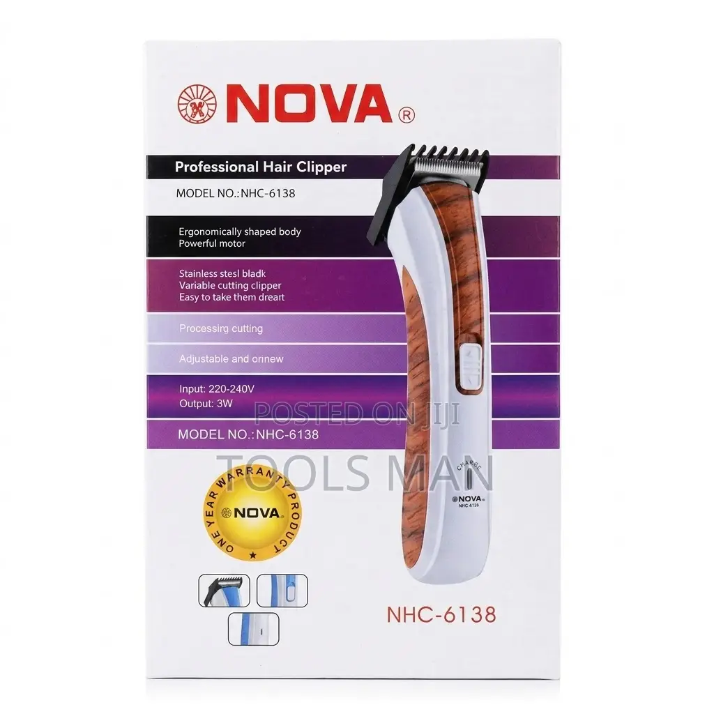 Nova NHC-6138 Professional Rechargeable Hair Clipper Beard Trimmer