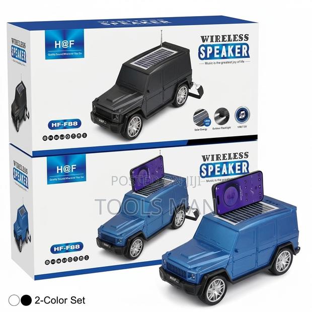 Hf-F88 Solar Wireless Speaker G-Wagon Car Design: Fm/Usb/Tf/Led Light