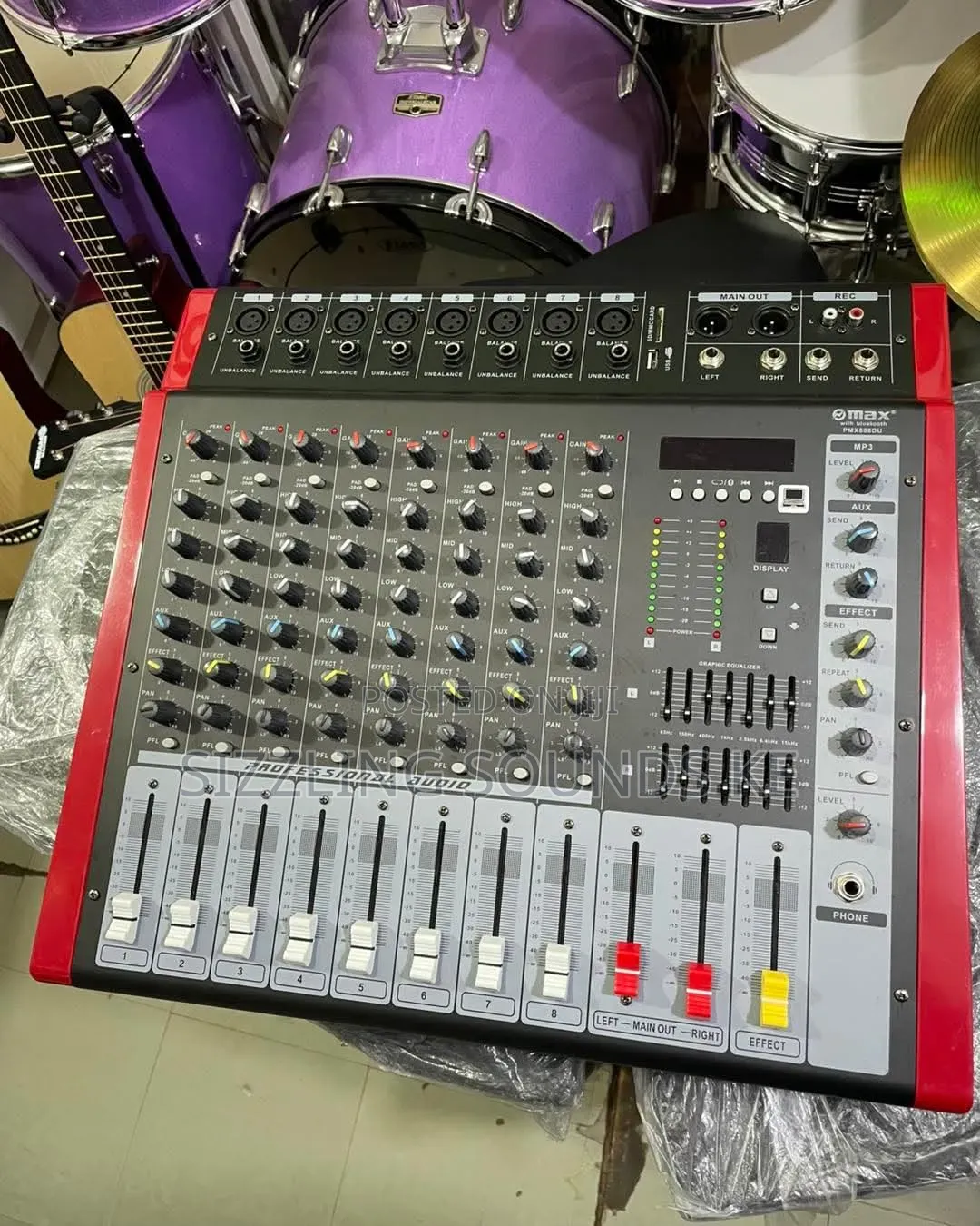 Audio Powered Mixing Console With Bluetooth and Usb 8 and 12 Channel