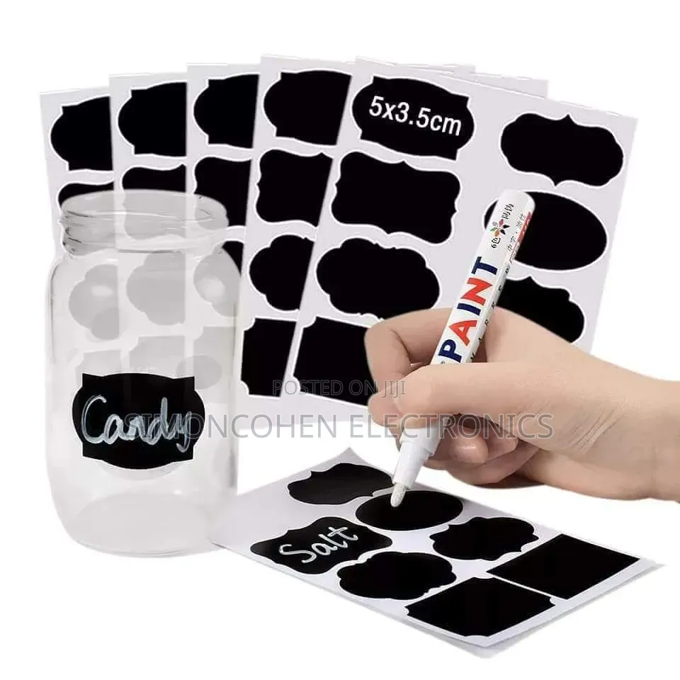 80pcs Pantry Stickers Labels + Pen