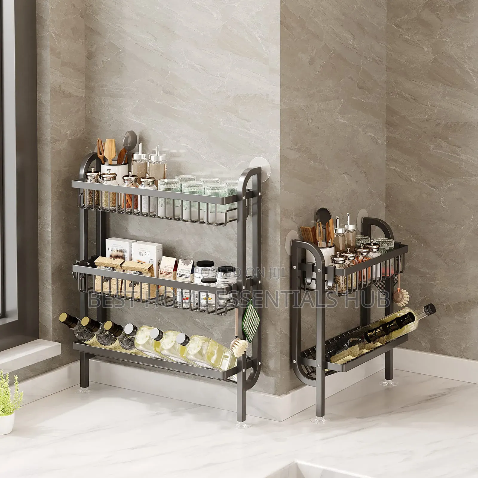 *3-Tier Wall-Mounted Kitchen Storage Rack