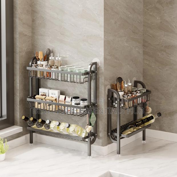 *3-Tier Wall-Mounted Kitchen Storage Rack - thumbnail 2