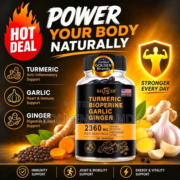 4-in-1 Turmeric Ginger 2360mg With Garlic Black Pepper Boost