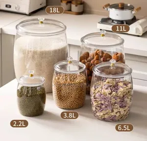 *Transparent Large Sealed Storage Jar*Sizes 2.2l,3.8l,6.5l,11l,18l