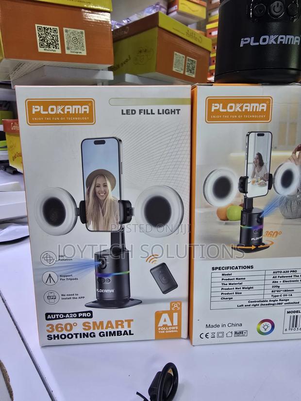 Plokama Auto-A20 Pro Ai Gimbal – 360°Face Tracking Smart Stabilizer - thumbnail 2