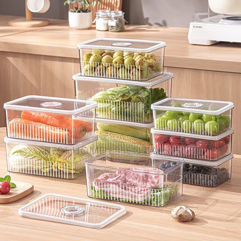 3pcs Set Acrylic Transparent Fridge Organizer