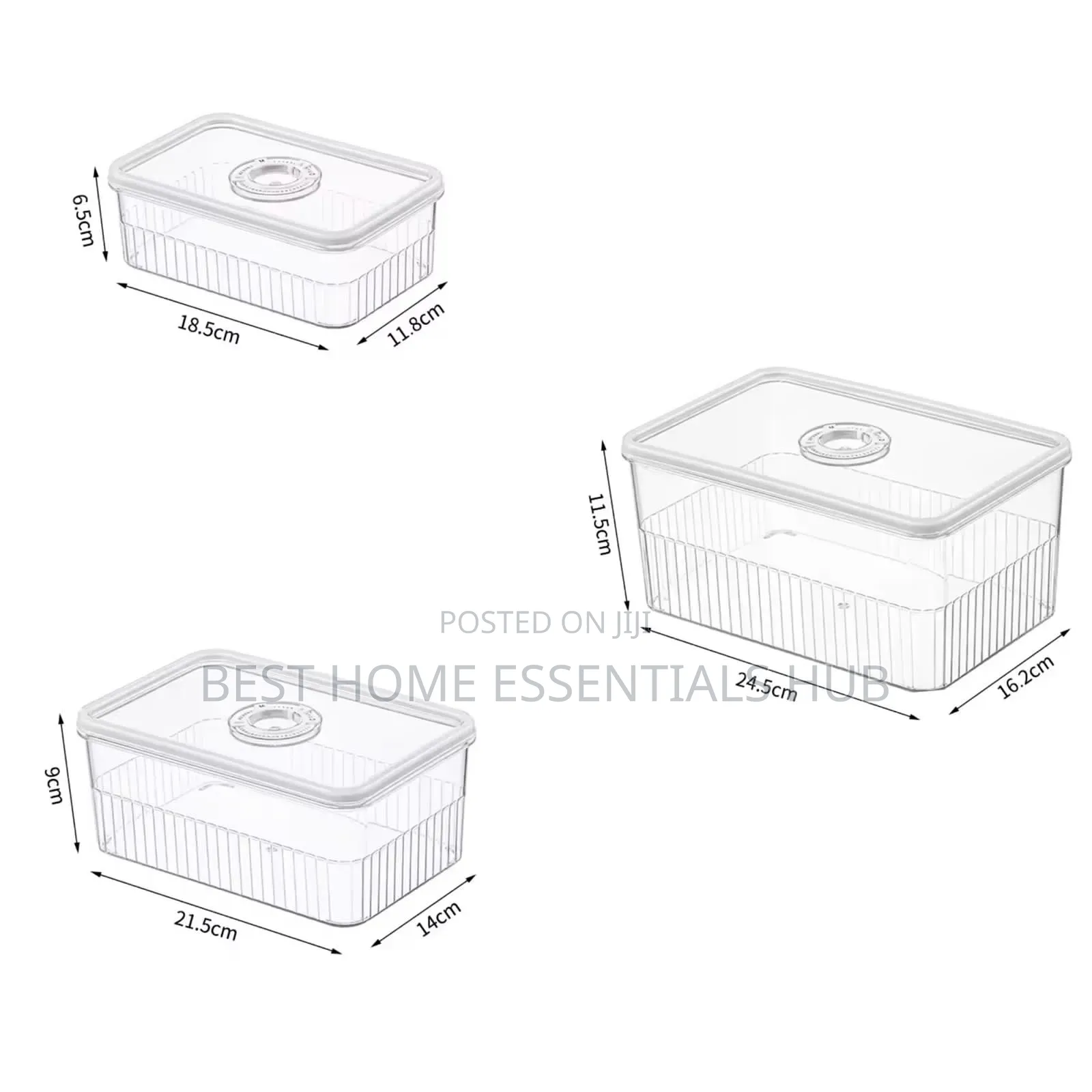 3pcs Set Acrylic Transparent Fridge Organizer