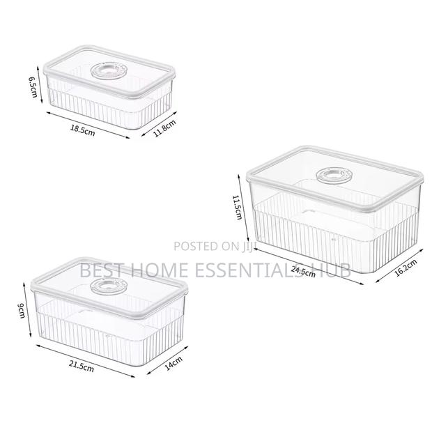 3pcs Set Acrylic Transparent Fridge Organizer - thumbnail 5
