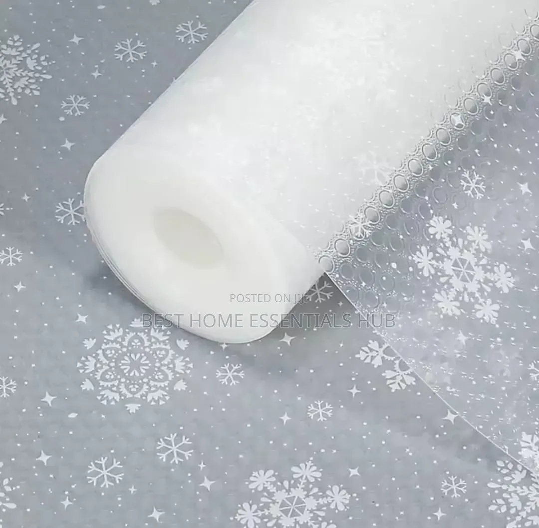 Snow Flakes Pattern Kitchen Drawer Liners 45x500cm