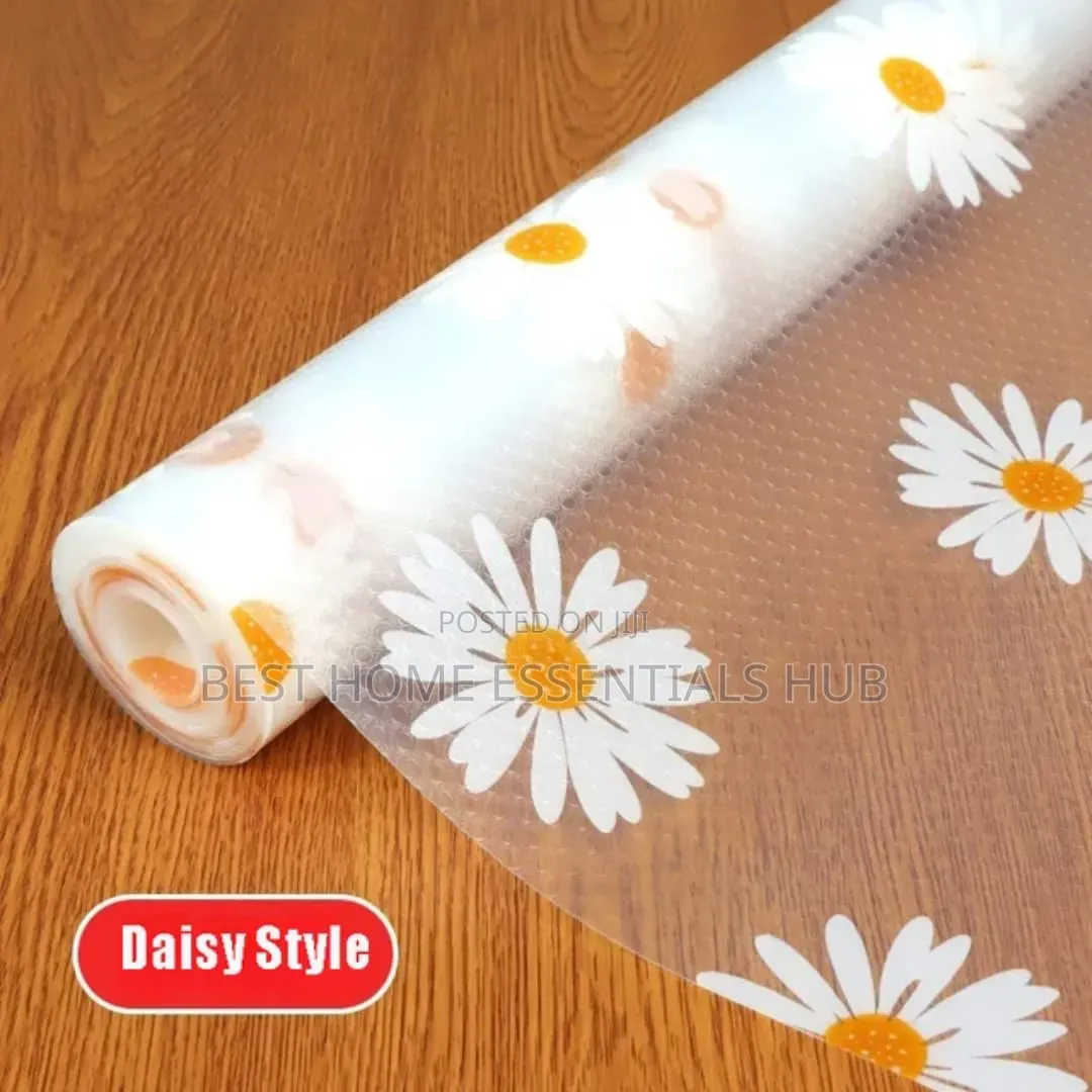 Daisy Pattern Kitchen Drawer Liner Oil Proof Shelf Liner Mat 45x500 Cm