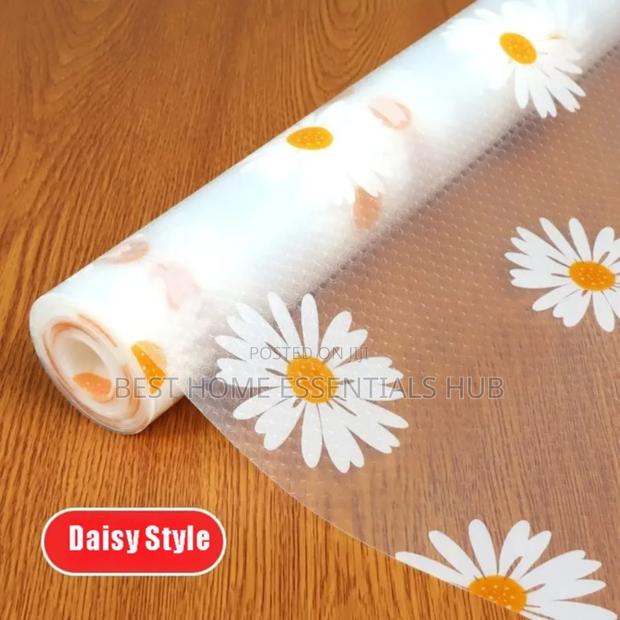 Daisy Pattern Kitchen Drawer Liner Oil Proof Shelf Liner Mat 45x500 Cm - thumbnail 2