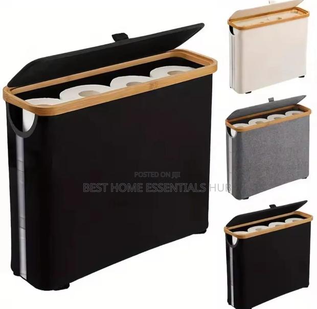 *Slim Bathroom Storage Cabinet With Bamboo Lid