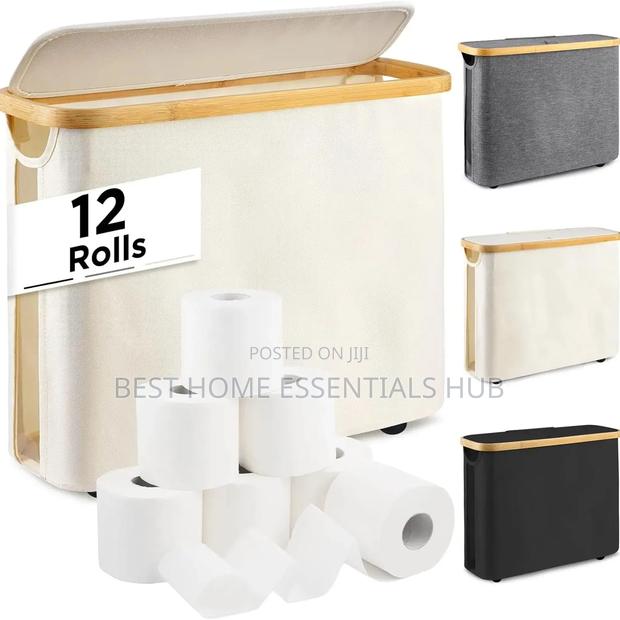 *Slim Bathroom Storage Cabinet With Bamboo Lid - thumbnail 5