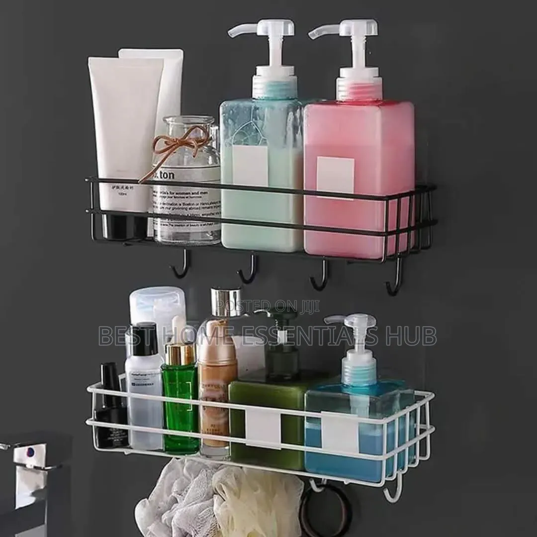 *Punch Free Bathroom Shelf Storage Rack /Organizer*