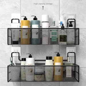 *Large Mesh Bathroom Rack With Self Adhesive Stickers