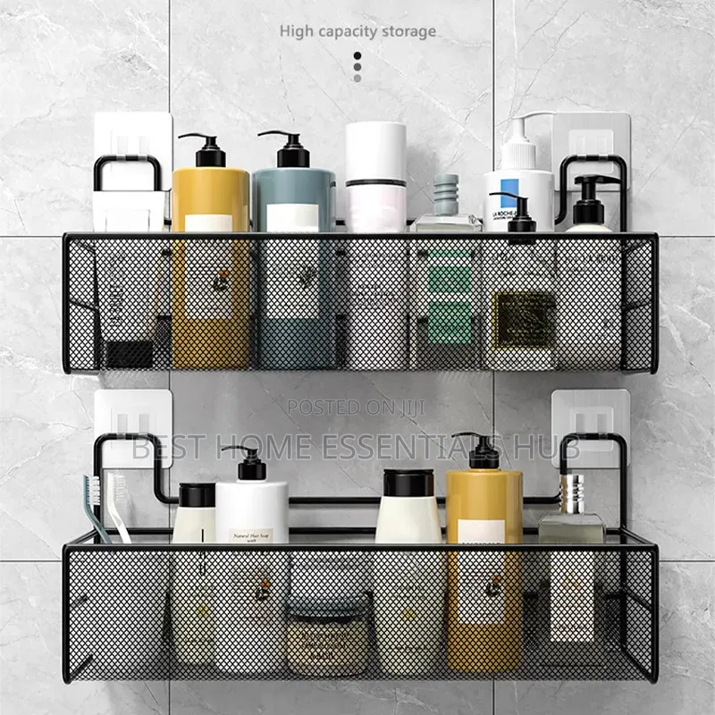 *Large Mesh Bathroom Rack With Self Adhesive Stickers