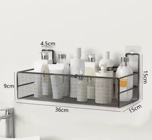 *Large Mesh Bathroom Rack With Self Adhesive Stickers