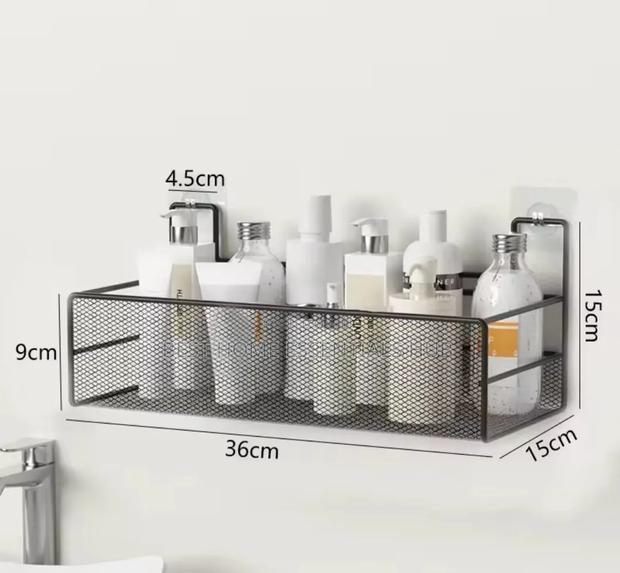 *Large Mesh Bathroom Rack With Self Adhesive Stickers - thumbnail 3