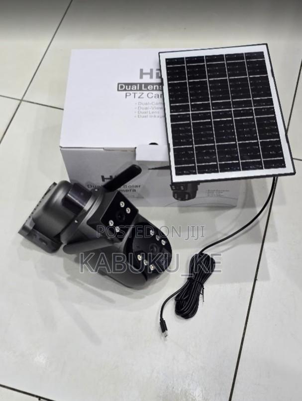 Wireless Dual Lens Ubox Wifi Solar Powered CCTV Outdoor Camera 1080p