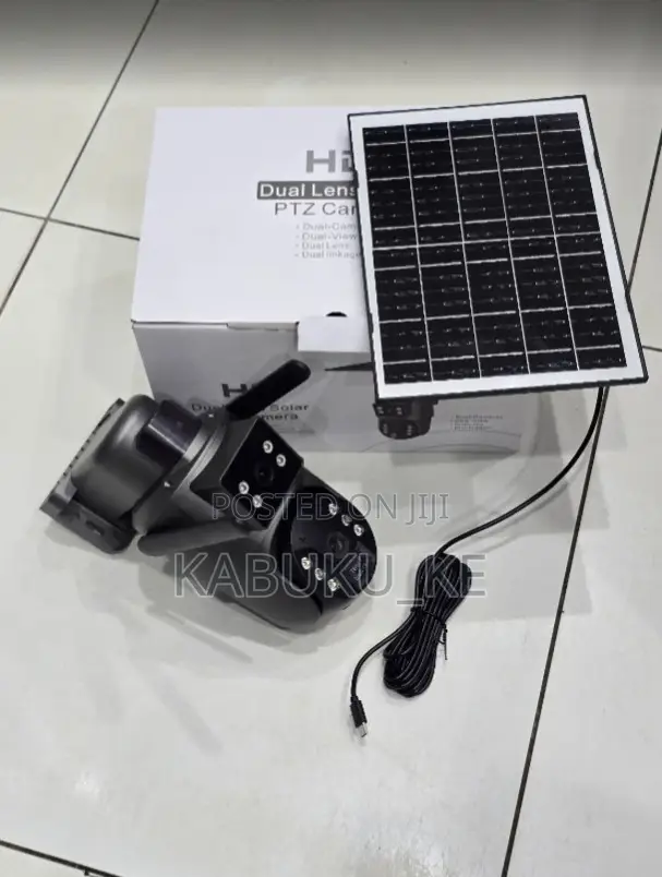Wireless Dual Lens Ubox Wifi Solar Powered CCTV Outdoor Camera 1080p