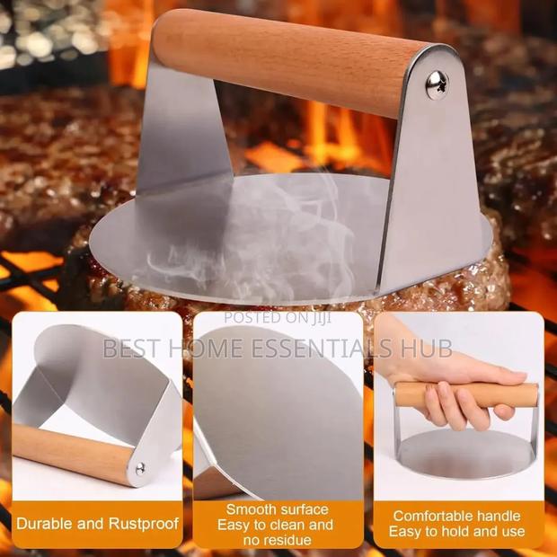 *Heavy Duty Round Stainless Steel Chapati Spinner\Burger Press - thumbnail 3