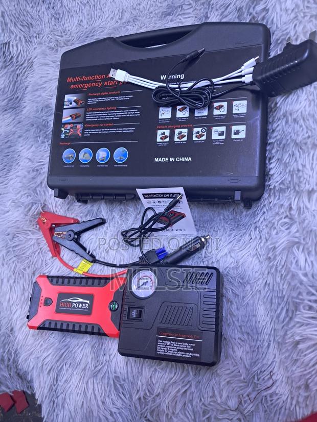 All-in-One Portable Jump Starter, Air Pump Usb Charging Station