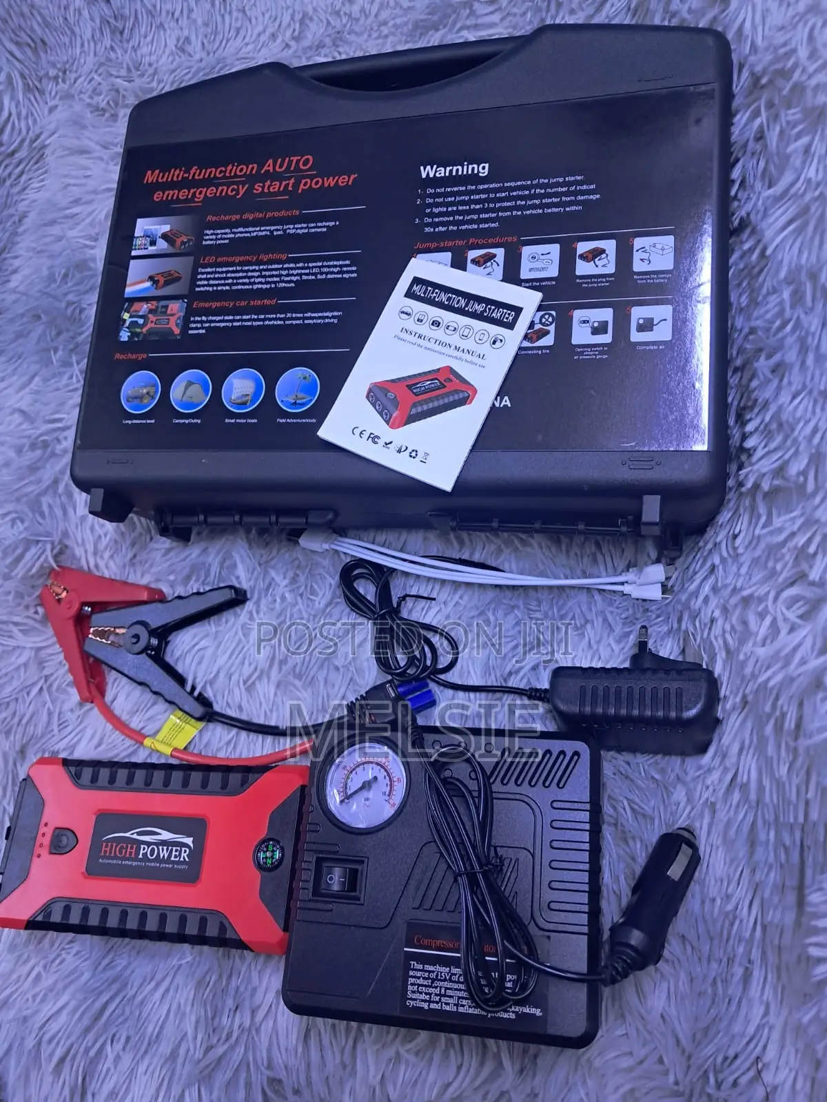 All-in-One Portable Jump Starter, Air Pump Usb Charging Station