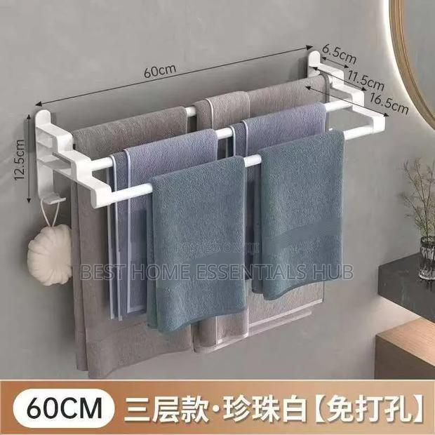 *Three Layer Towel Rack*
60cm- Black White - thumbnail 2