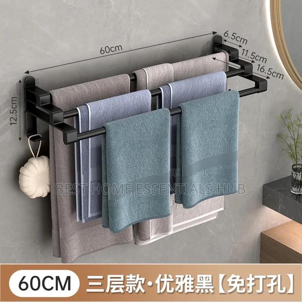 *Three Layer Towel Rack*
60cm- Black White - thumbnail 3