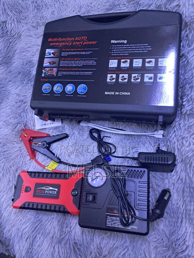 Emergency Car Jump Starter With Air Compressor and Led Light - main view