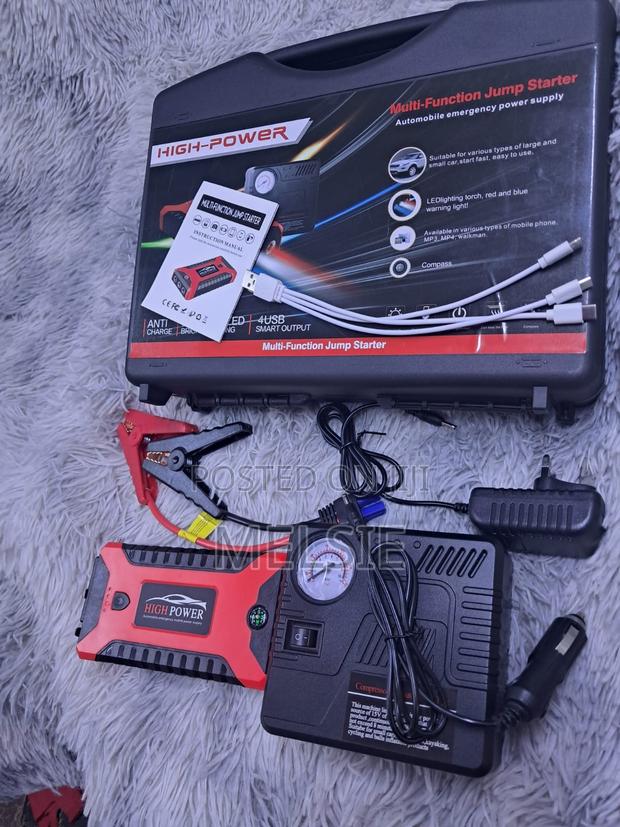 Emergency Car Jump Starter With Air Compressor and Led Light - thumbnail 2