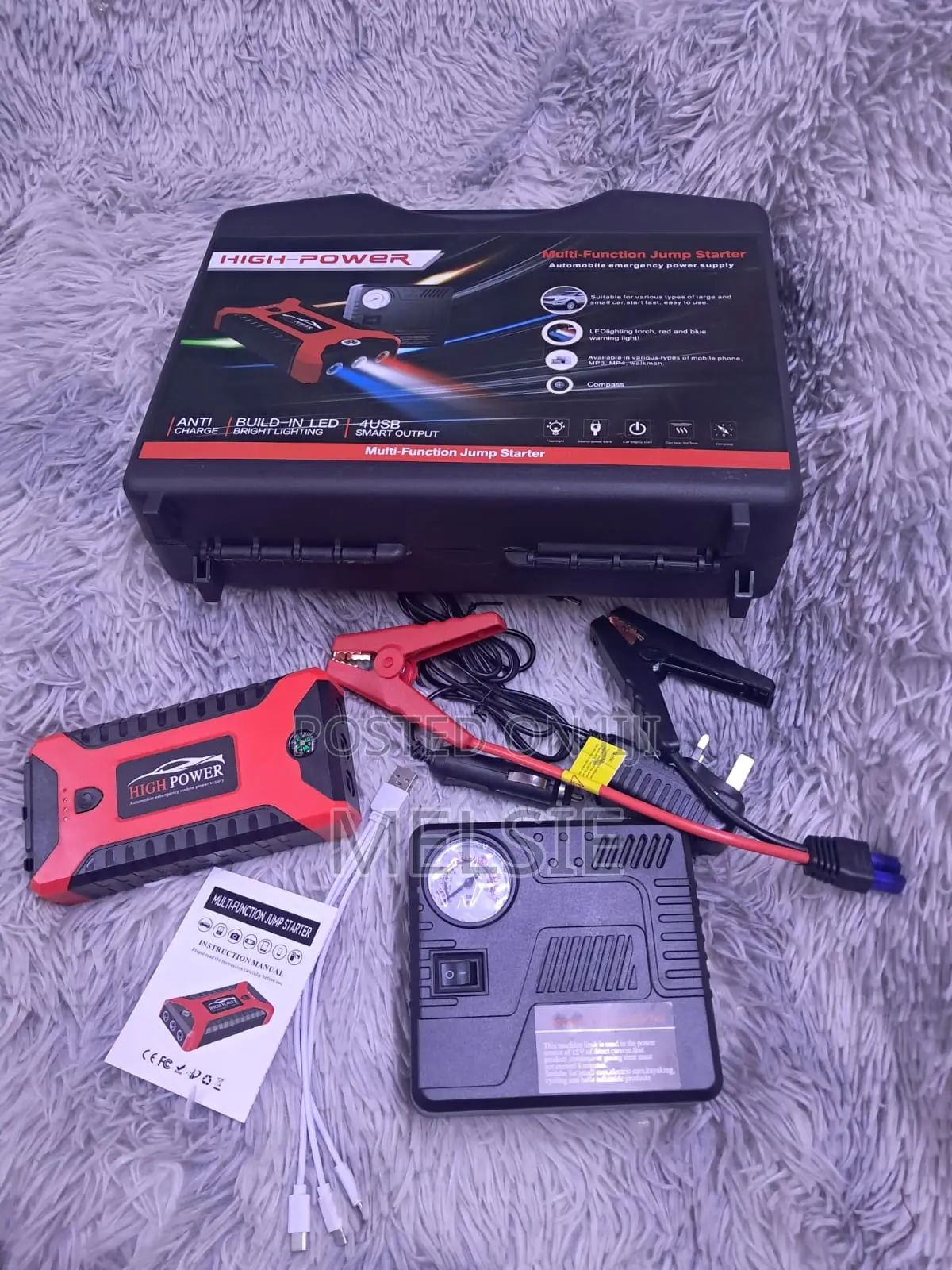 Smart Portable Battery Booster With Tire Inflator Usb Fast Chargin