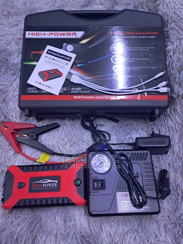 Jump Starter Power Bank With Air Compressor for Roadside Emergencies