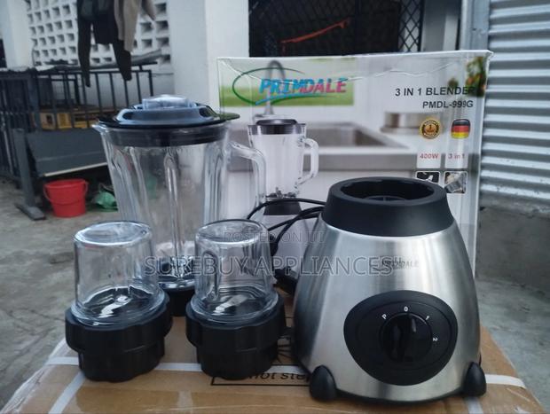 Primdale 1.5l Glass Blender 3-in-1 (Blender, Grinder Miller) 400w