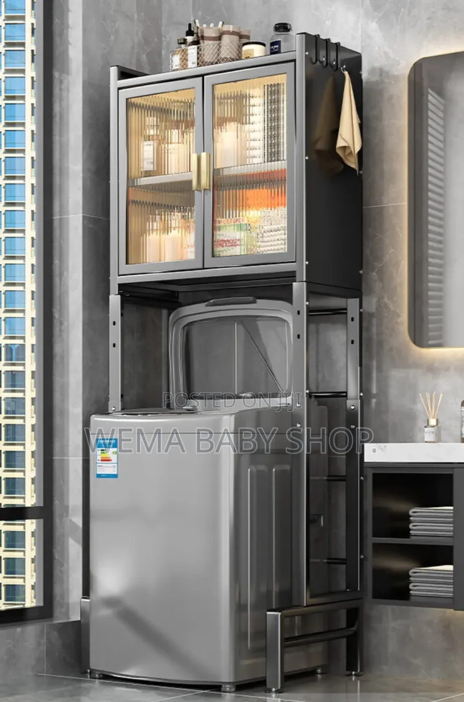 Premium Washing Machine Organizer With Dust-Proof Locker