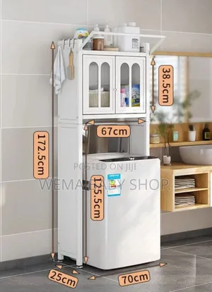Premium Washing Machine Organizer With Dust-Proof Locker