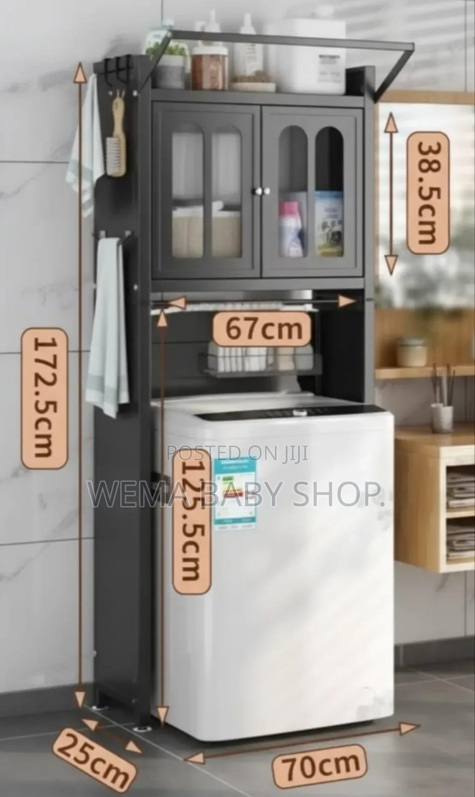 Premium Washing Machine Organizer With Dust-Proof Locker