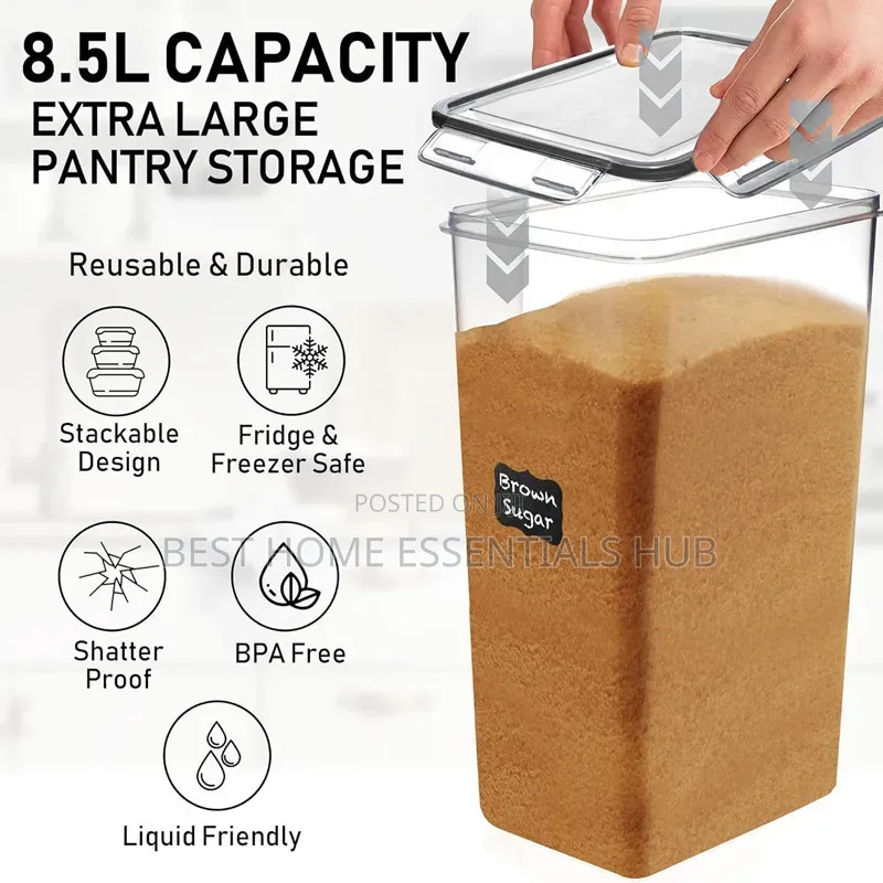 *2pc Large Bpa-Free Airtight Bulk Food Storage Containers*8.5l X 2