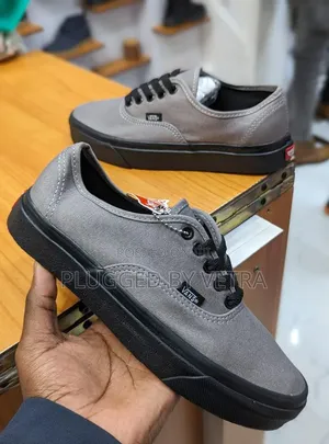 Plain Vans in Grey and Black Sole Colourway Sneakers/Rubbers.
