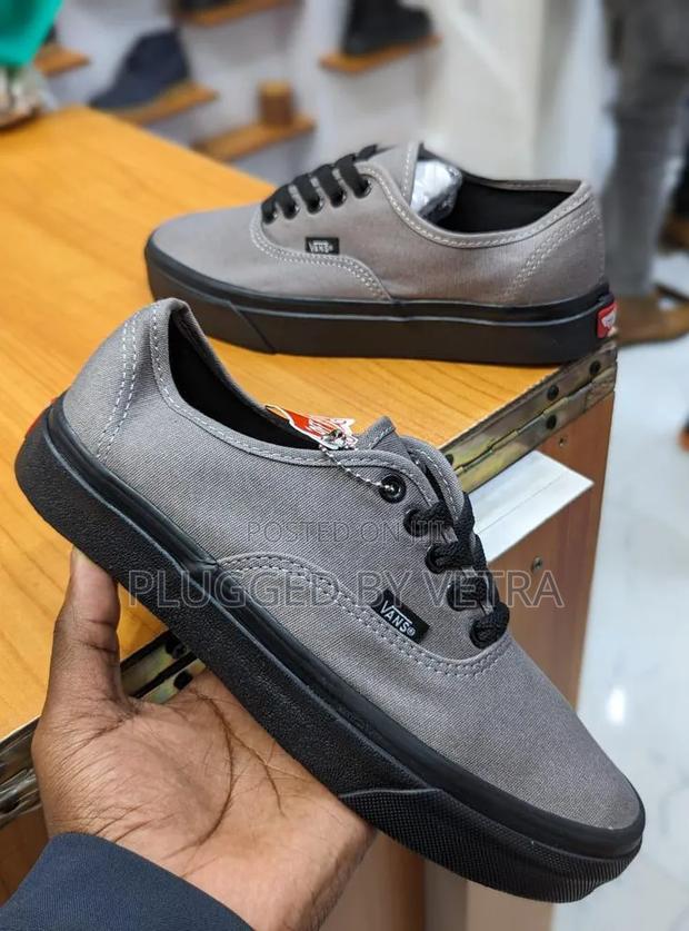 Plain Vans in Grey and Black Sole Colourway Sneakers/Rubbers.