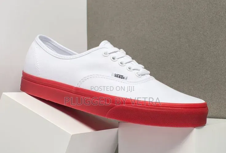 Vans Plain White-Red Sole-colourway.Size 37_45