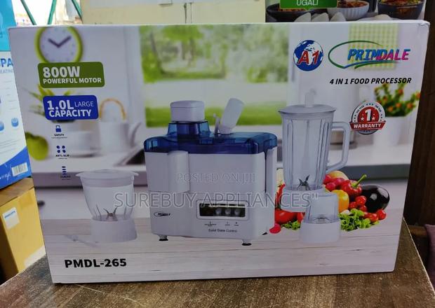 Primdale 4-in-1 Food Processor Juicer, Blender, Grinder Chopper