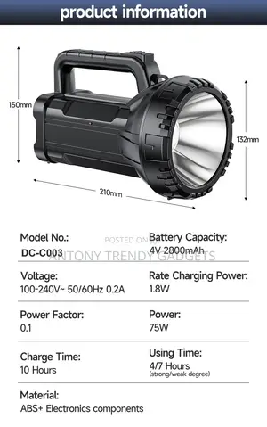 Dp Light Dp-7045 Led Rechargeable Search Light