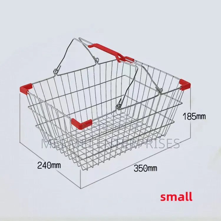 Supermarket Shopping Metal Wire Basket With Handles