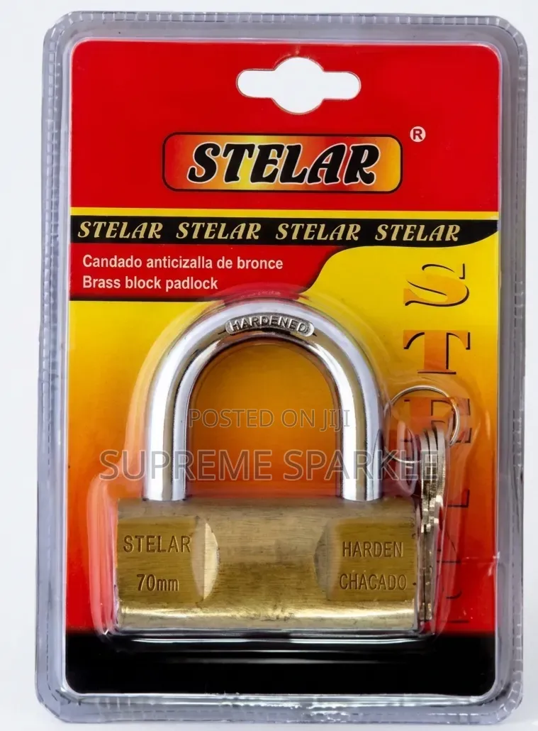 Stelar Brass Padlock, 70mm
