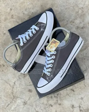 Charcoal Grey Canvas-white Laces And Classic Vulcanized Rubber Sole.